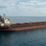 Capesize dry bulk carrier at sea