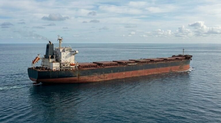Capesize dry bulk carrier at sea