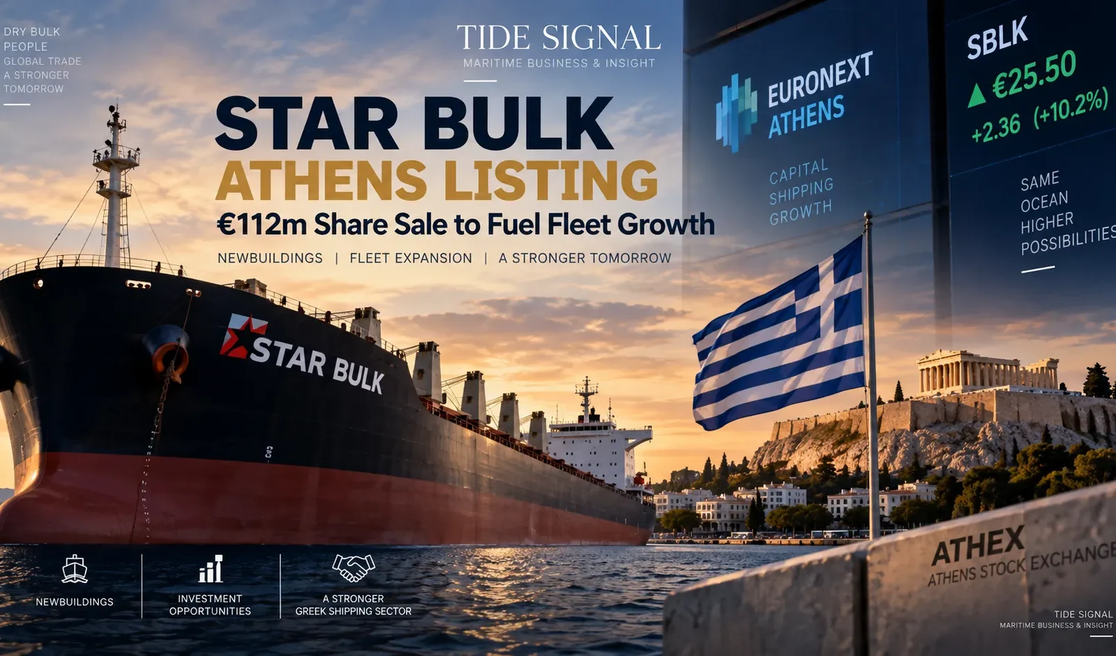 Star Bulk Athens listing with €112.2m SBLK share offering and fleet expansion