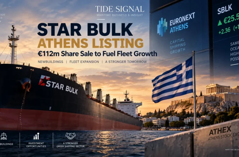 Star Bulk Seeks €112m as SBLK Heads to Athens With Dry Bulk Near a Five-Year High