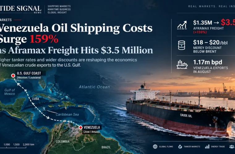 Venezuela Oil Shipping Costs Surge 159% as Aframax Freight Hits $3.5 Million