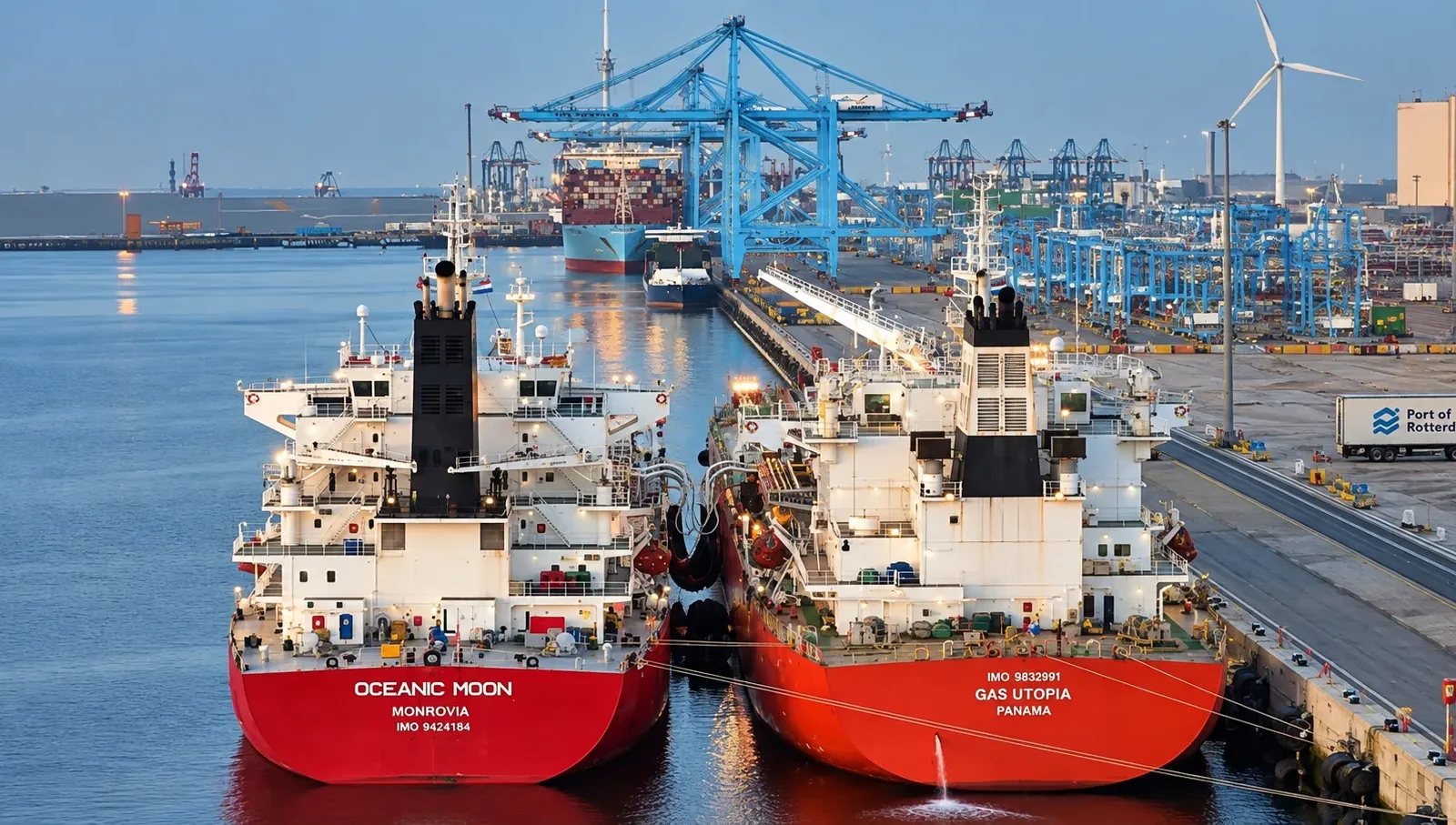 Ammonia bunkering operation illustrating IMO rules and ammonia as marine fuel