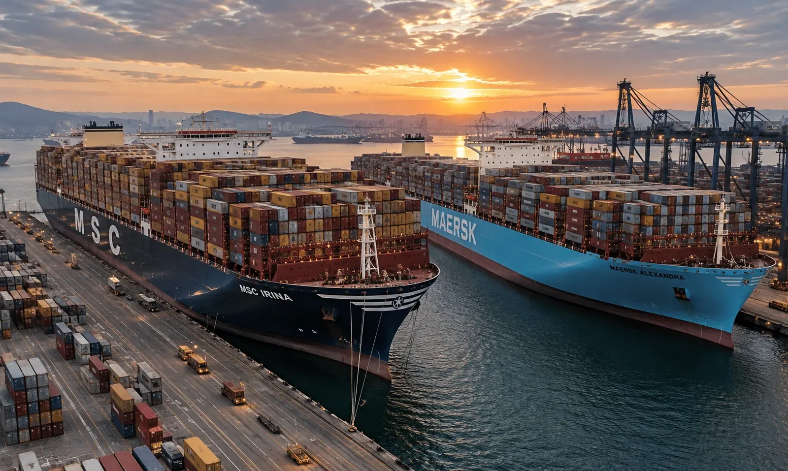 Gigamax container ship concept showing ultra-large containerships beyond today’s 24,000 TEU class