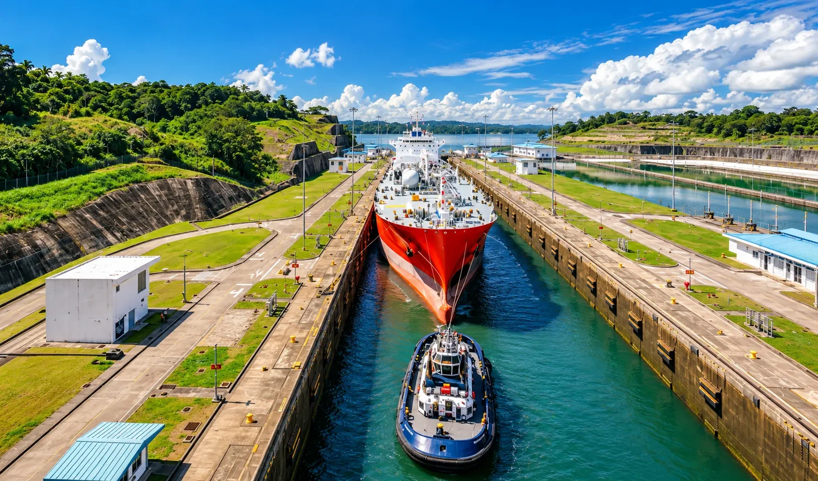 Panama Ship Registry 2026 with commercial vessel transiting the Panama Canal