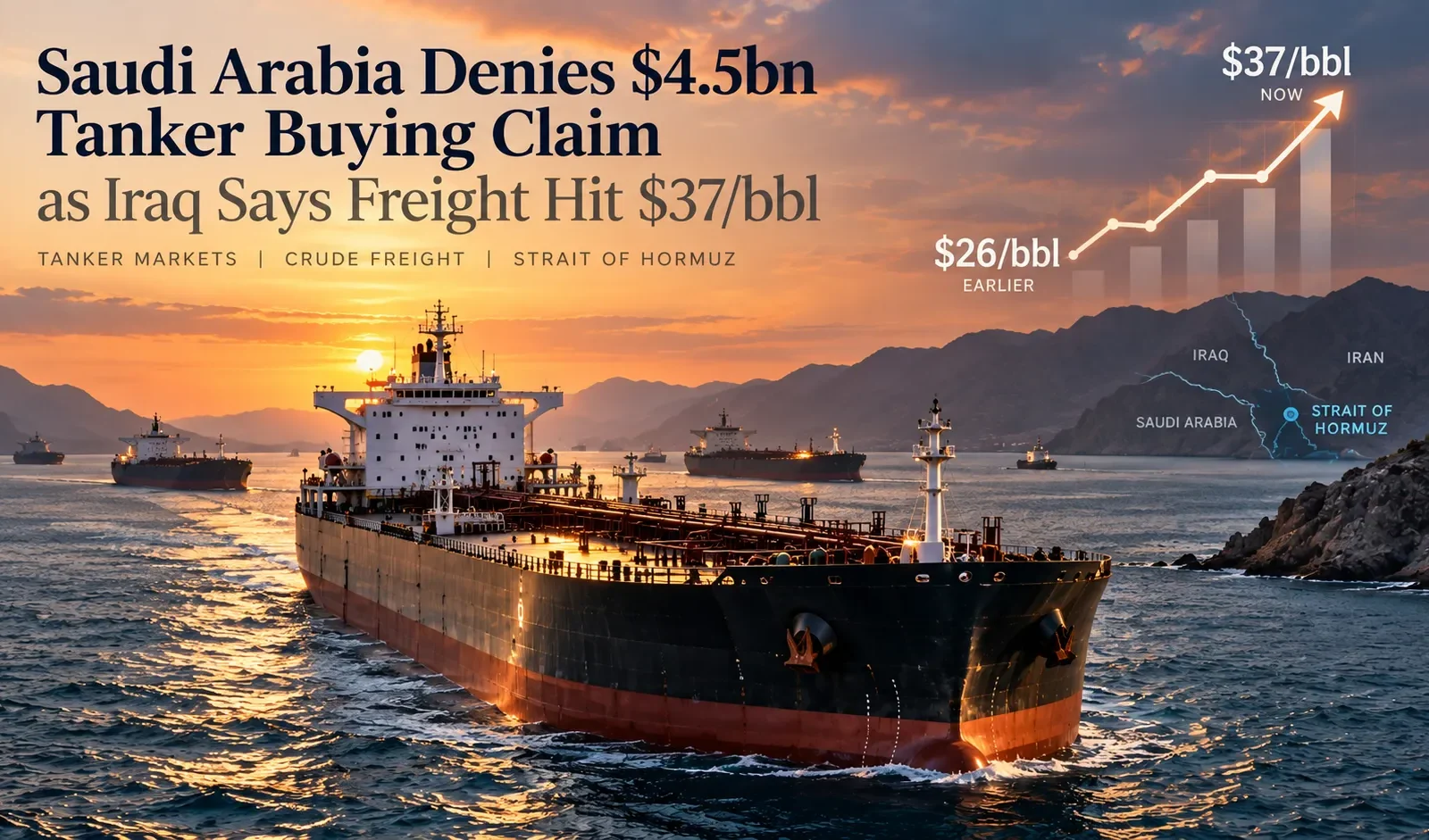 Saudi Arabia tanker claim as Iraq says crude oil shipping costs rose from $26 to $37 per barrel